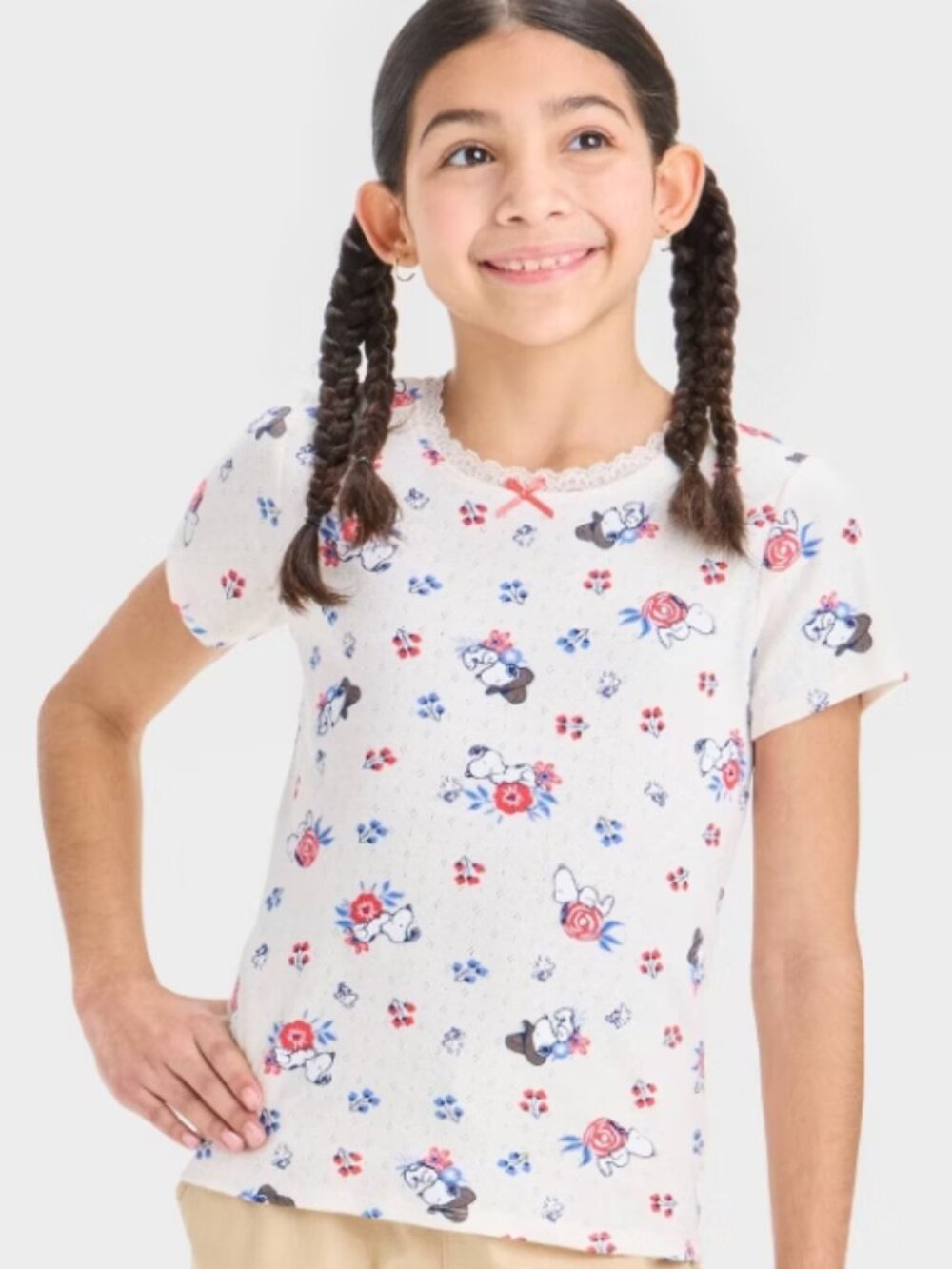 Girls' Peanuts Snoopy Short Sleeve T-Shirt